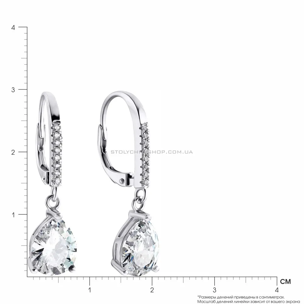 Срібні сережки підвіски з фіанітами (арт. 7502/3362)