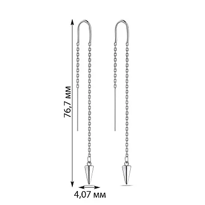 Серебряные серьги-протяжки без камней (арт. 7502/4395)