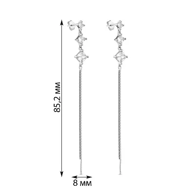 Срібні сережки з довгою підвіскою (арт. 7518/6339)
