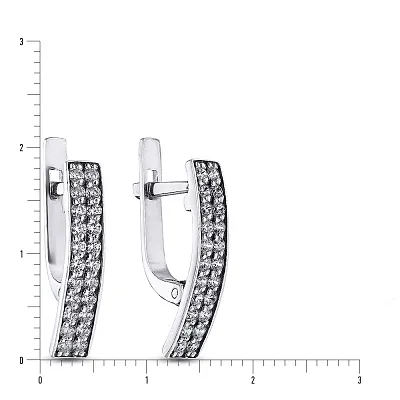 Срібні сережки з фіанітами (арт. 7902/5752/1-ч)