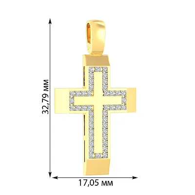 Золотая подвеска-крестик с фианитами (арт. 440334ж)