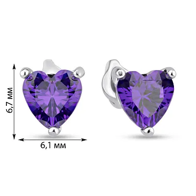 Срібні сережки з аметистом (арт. 7518/618Асп)