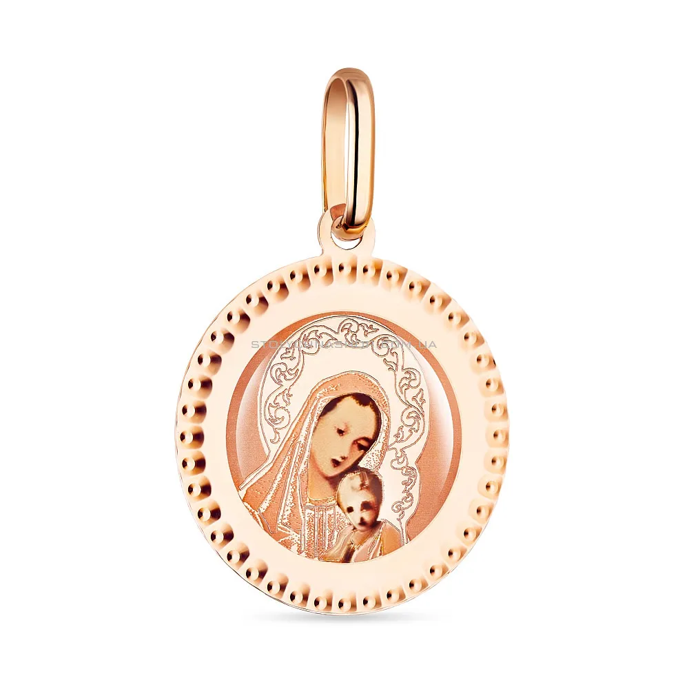 Золота ладанка  «Діва Марія з немовлям» з емаллю (арт. 421542)
