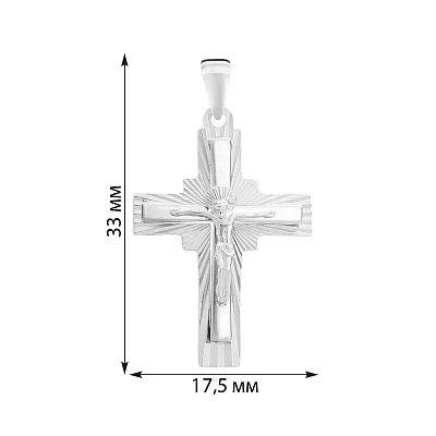 Хрестик з білого золота з розп'яттям (арт. 503862б)