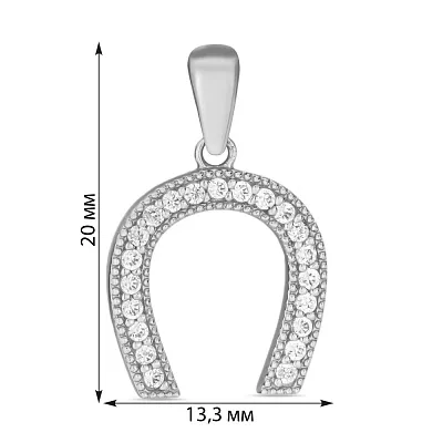 Підвіска золота «Підкова» з фіанітами (арт. 421523б)