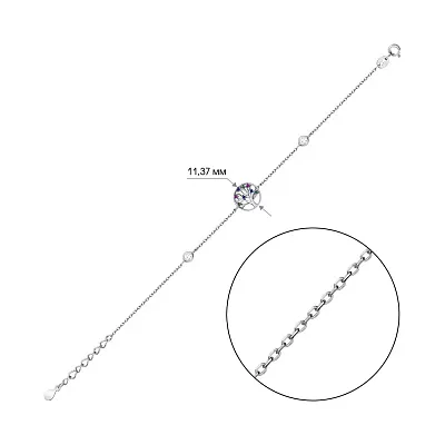 Серебряный браслет &quot;Дерево жизни&quot; с альпинитами (арт. 7509/3772а)