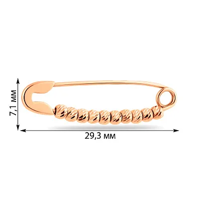 Булавка из красного золота с шариками  (арт. 360146)