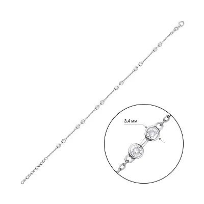 Браслет зі срібла з фіанітами  (арт. 7509/3912)