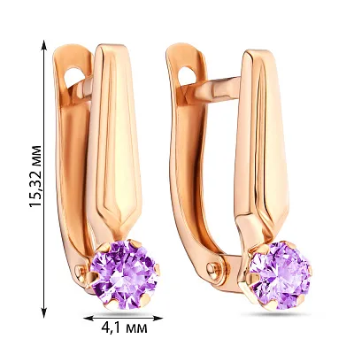 Сережки золоті з фіанітами (арт. 105635ф)
