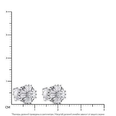 Сережки-пусети срібні з фіанітами  (арт. 7518/6169)