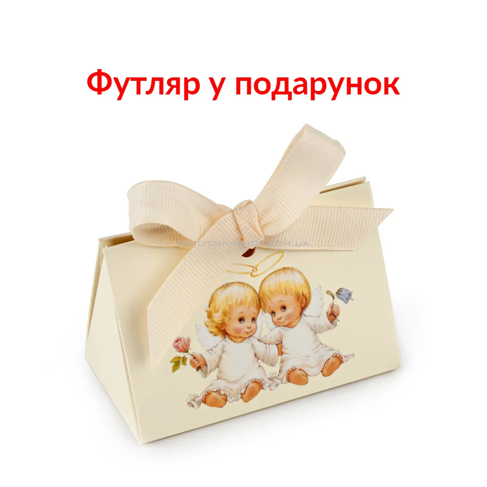Детские золотые серьги «Полуниця» с фианитами  (арт. 110489к) - 3 - цена