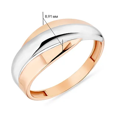 Золотое кольцо в комбинированном цвете металла (арт. 155031кб)