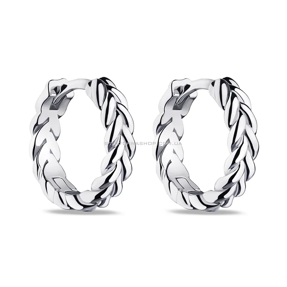 Срібні сережки-кільця без каменів (арт. 7502/9264/15) - цена