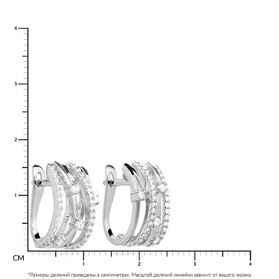 Срібні сережки з білими фіанітами  (арт. Х110185)