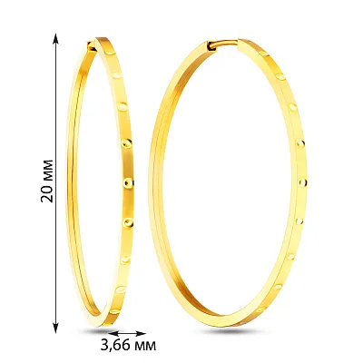 Серьги-кольца из желтого золота (арт. 104457/20ж)