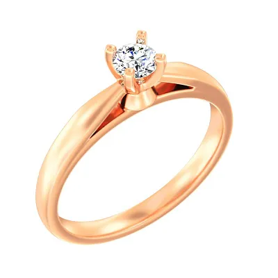 Золотое кольцо с бриллиантом (арт. К011304015)