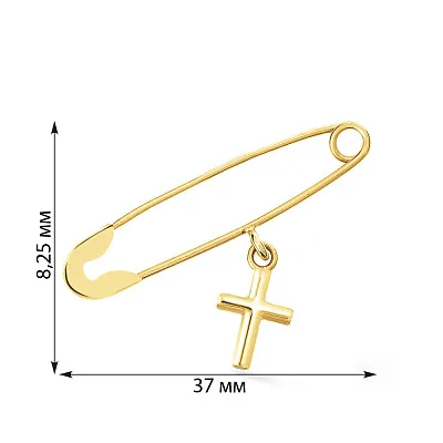 Шпилька «Хрестик» з жовтого золота (арт. 360024ж)