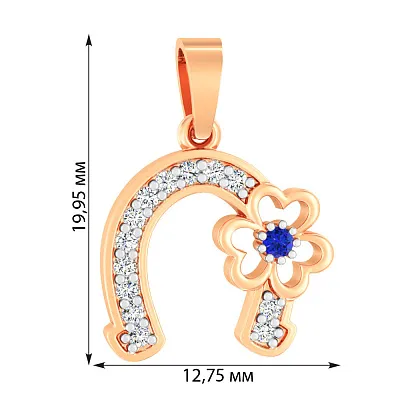 Золотая подвеска «Подкова» с фианитами (арт. 440359с)