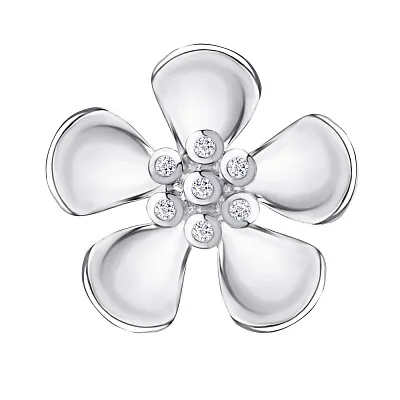 Срібна підвіска «Квітка» з фіанітами (арт. 7503/2471)