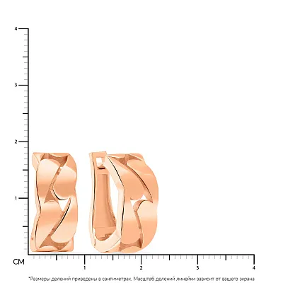 Сережки з червоного золота без каміння  (арт. 109004)