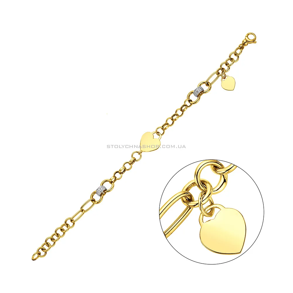 Золотий браслет з підвісками (арт. 326053жП1) - цена