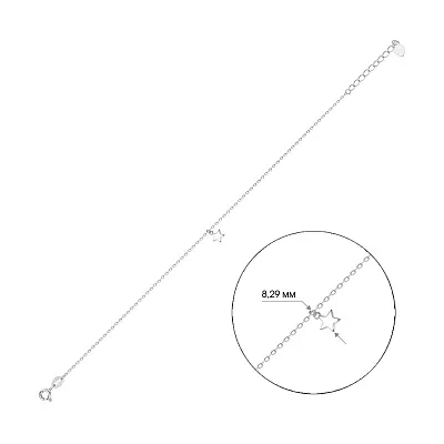 Серебряный браслет «Звезда» на ногу (арт. 7509/2291)