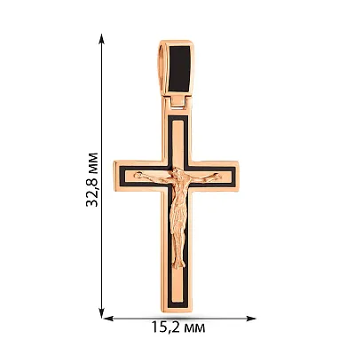 Хрестик з золота з чорною емаллю (арт. 3108766101)