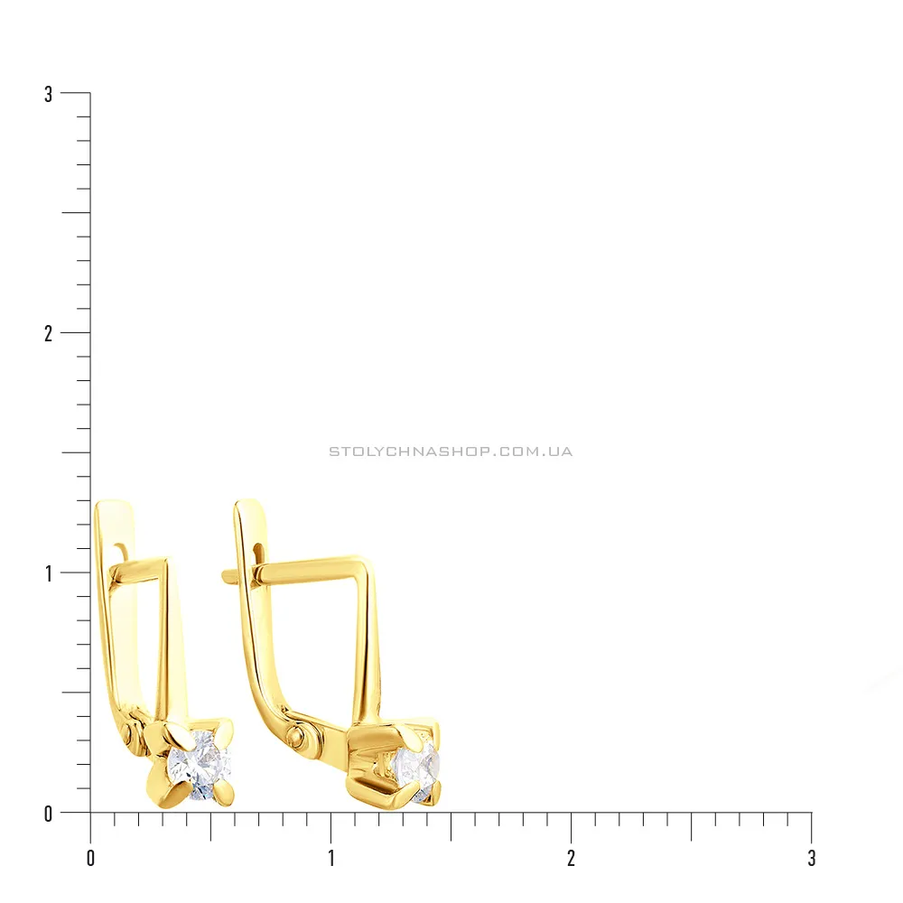 Золоті сережки з фіанітами (арт. 110105ж)