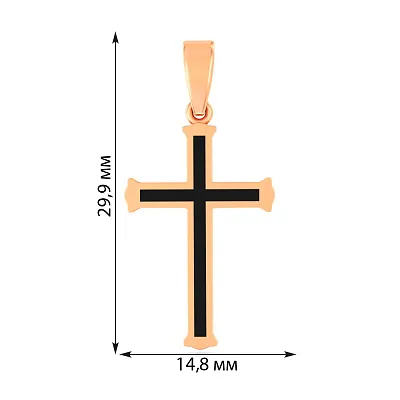 Хрестик із червоного золота з емаллю (арт. 440915еч)