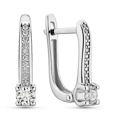 Серьги из белого золота с бриллиантами (арт. С011393030б)