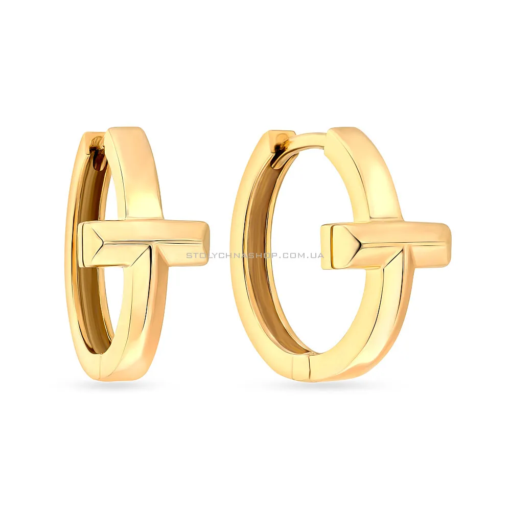 Сережки кольца из желтого золота (арт. 108111/20ж)