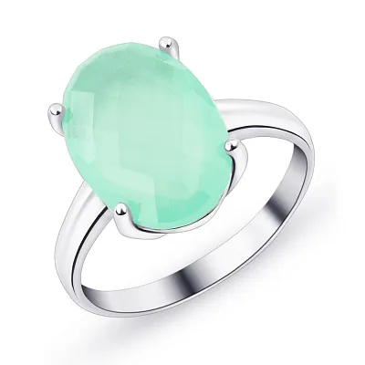 Серебряное кольцо с зеленым кварцем  (арт. 7001/2845Пкз)
