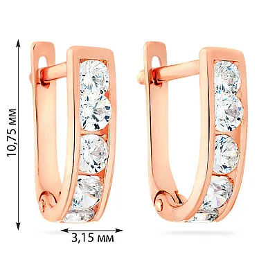 Дитячі золоті сережки з фіанітами (арт. 110122)
