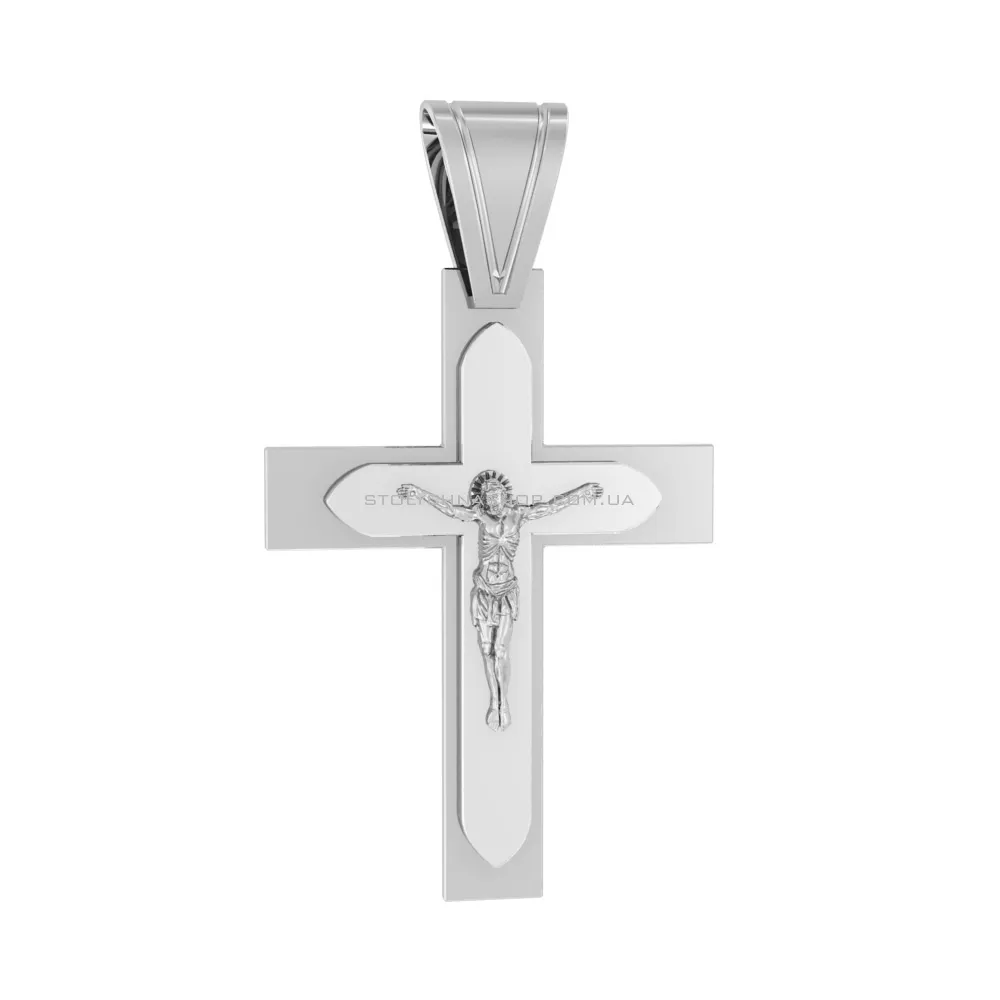Хрестик з білого золота «Віра у спасіння» (арт. 501370бб)