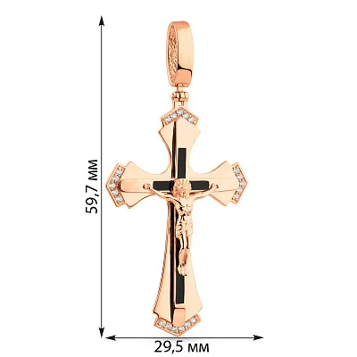 Золотой нательный крестик с распятием (арт. 130041Д)