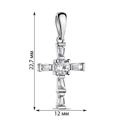 Срібний хрестик з фіанітами (арт. 7503/3993)