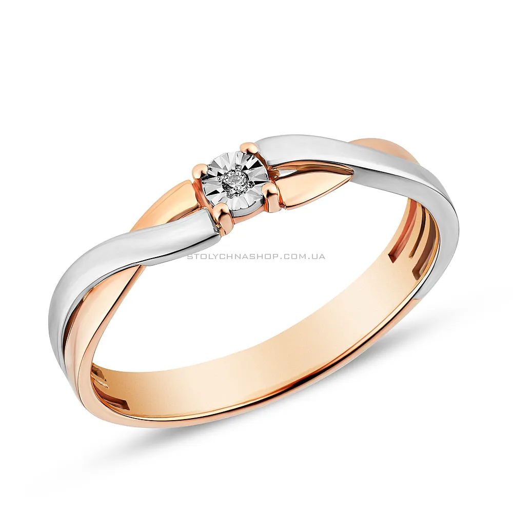 Золотое кольцо с бриллиантом  (арт. К011044а) - цена