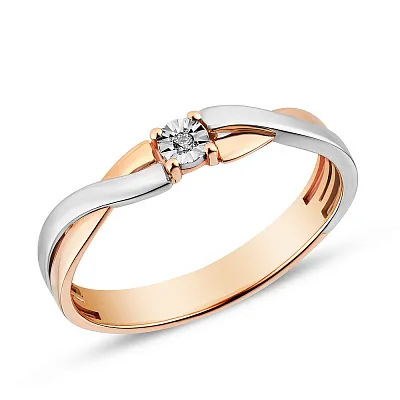 Золотое кольцо с бриллиантом  (арт. К011044а)