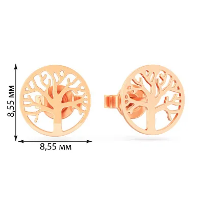 Пусети золоті Дерево життя (арт. 111270)
