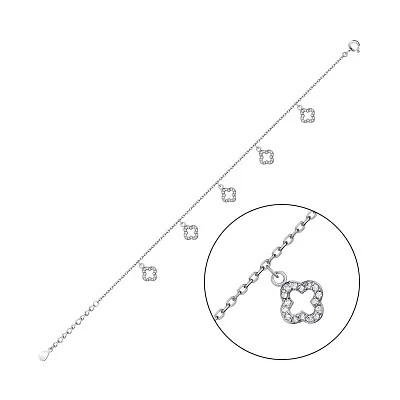 Серебряный браслет с подвесками (арт. 7509/3780)