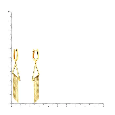 Золотые серьги с подвесками  (арт. 106125ж)