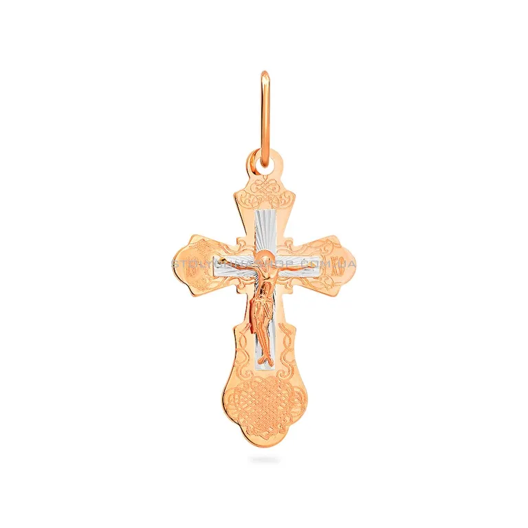 Золотой нательный крестик "Распятие Христово" (арт. 521201р)