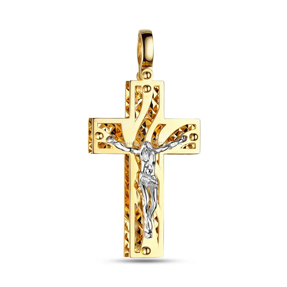 Крестик из желтого золота с распятием  (арт. 500631ж)