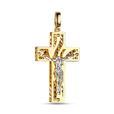Крестик из желтого золота с распятием  (арт. 500631ж)