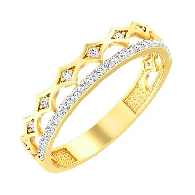Золотое кольцо с фианитами (арт. 140774ж)