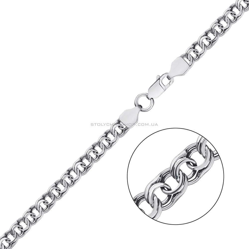 Срібний ланцюжок плетіння Козацький бісмарк (арт. 7908/1055/1-ч) - цена