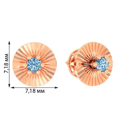 Дитячі золоті сережки з блакитними фіанітами (арт. 110507г)