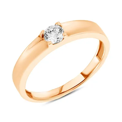 Золотое кольцо для помолвки с фианитом (арт. 154897)