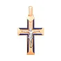 Золотой крестик с распятием и эмалью (арт. 505009с)