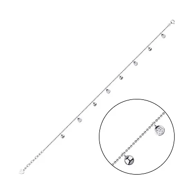 Браслет на ногу зі срібла з фіанітами (арт. 7509/2468)